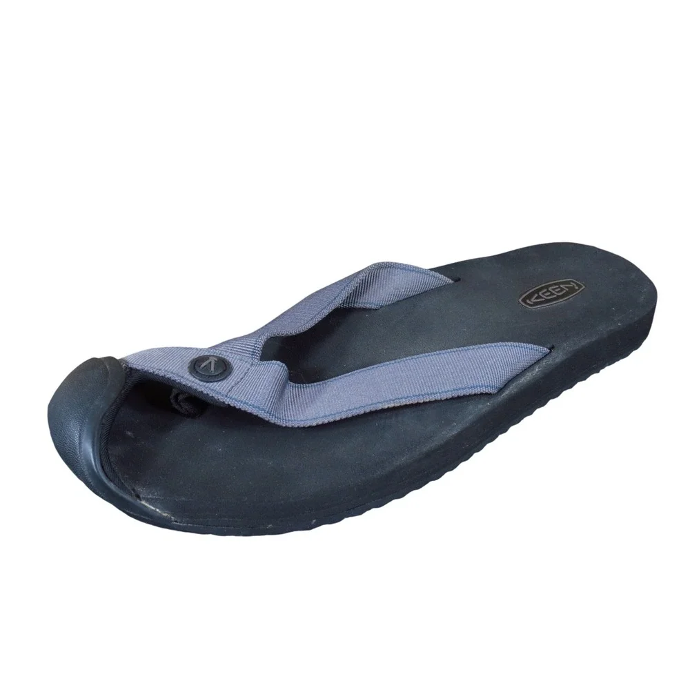 KEEN Barbados TG Mens Flip Flop Sandals Size 9.5 Outdoor Comfort Black Gray